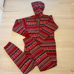 Red Patterned Women's Onesie